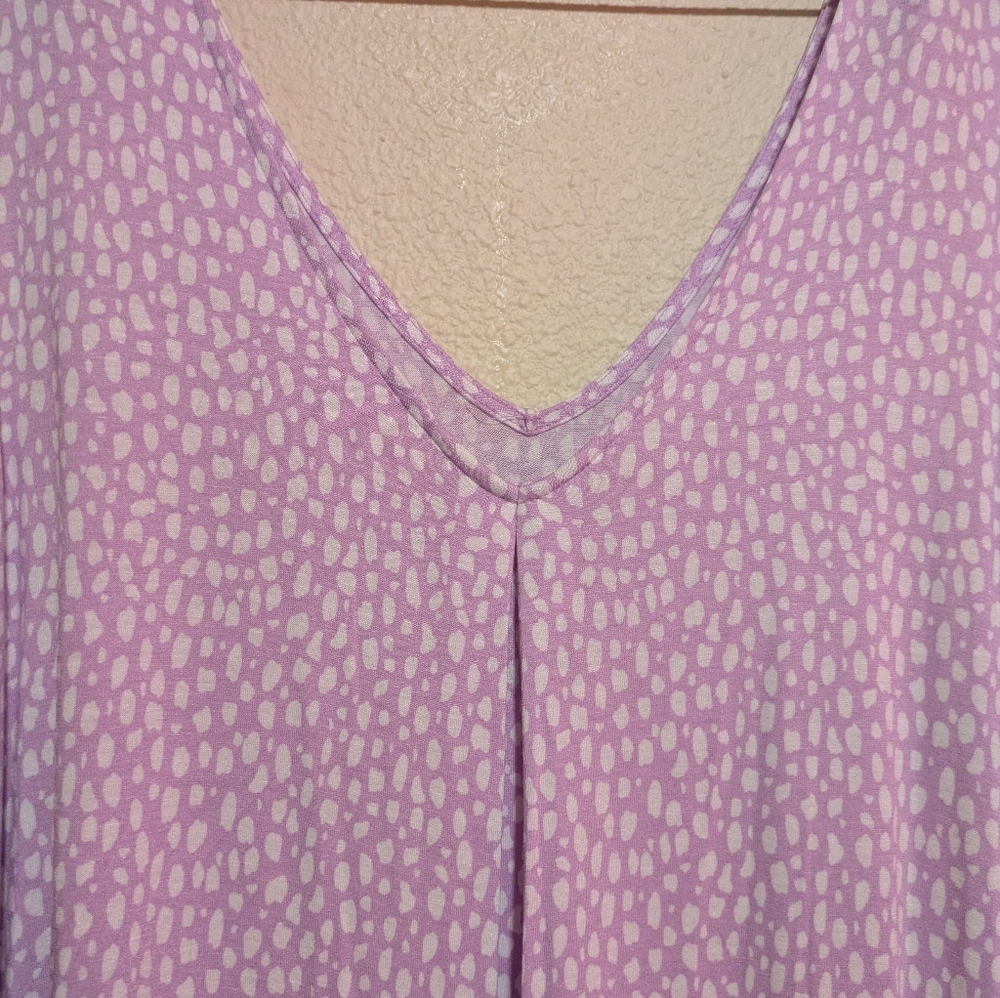 Joyspun Women's Size 3X 22-24 Purple Sleeveless Floor Length Dress Nightgown - Picture 3 of 5